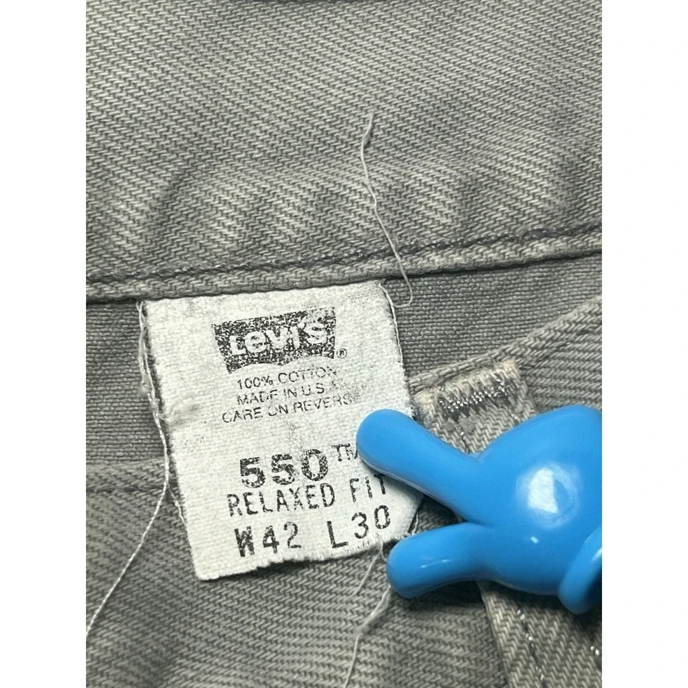 Levis 550 Jeans Mens 42x30 Blue Denim Relaxed Fit Red Tab 90s Made USA